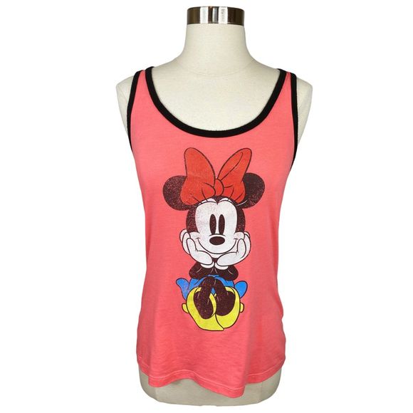 Disney Minnie Mouse Coral Tank Top - Size Medium - Picture 1 of 6